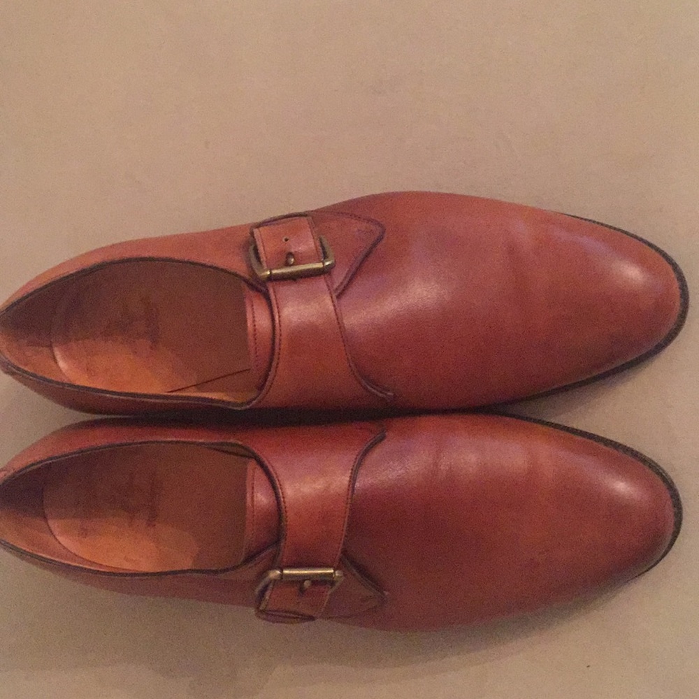 Paul Stuart cognac brown monk strap
